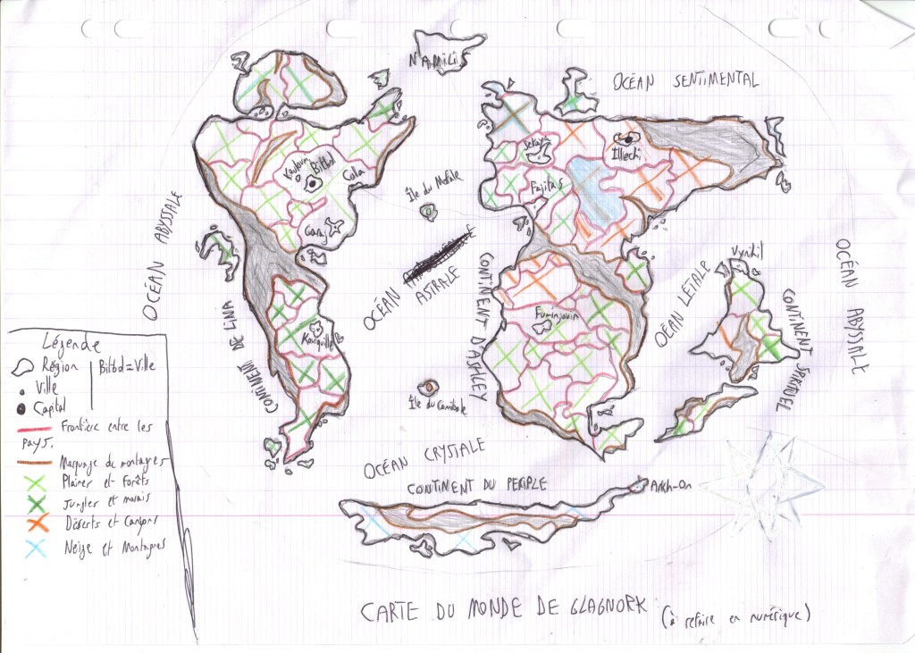 Croquis Carte du Monde